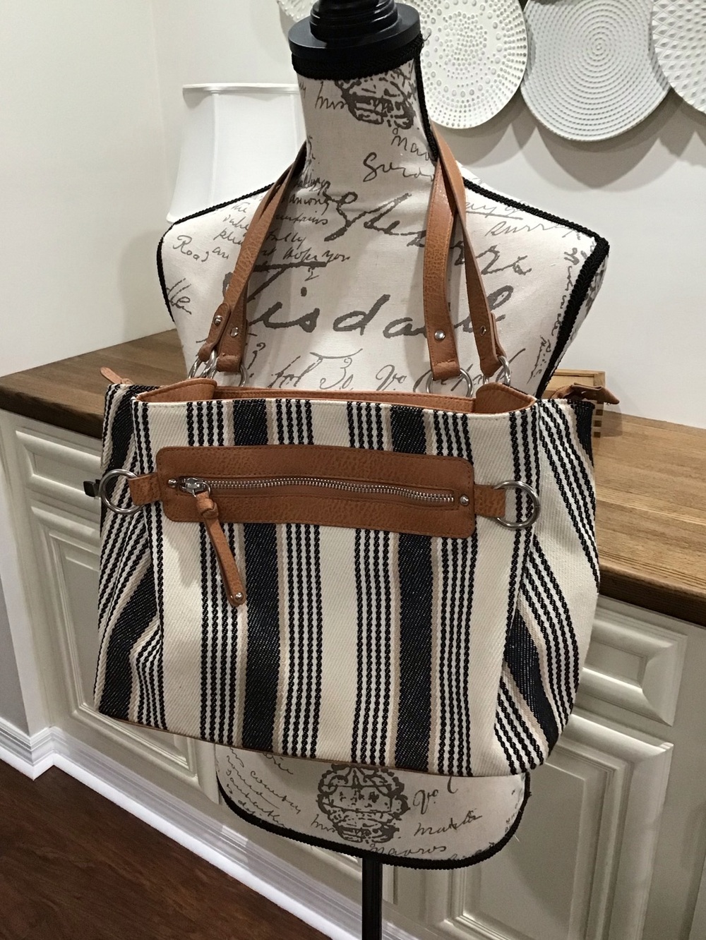 Blue and white Striped